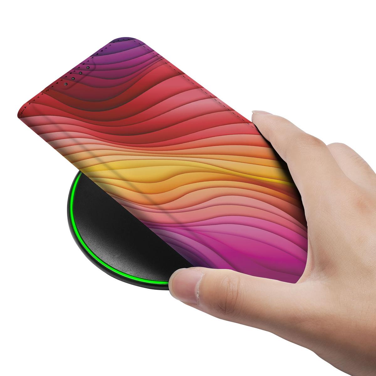 Apple iPhone 16e Stand Case voor Apple iPhone 16e Regenboog hand aanzicht