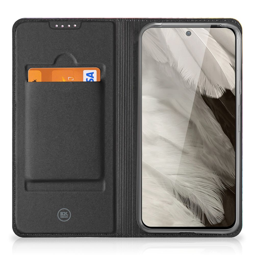 Google Pixel 8 Stand Case voor Google Pixel 8 Regenboog binnenkant design aanzicht