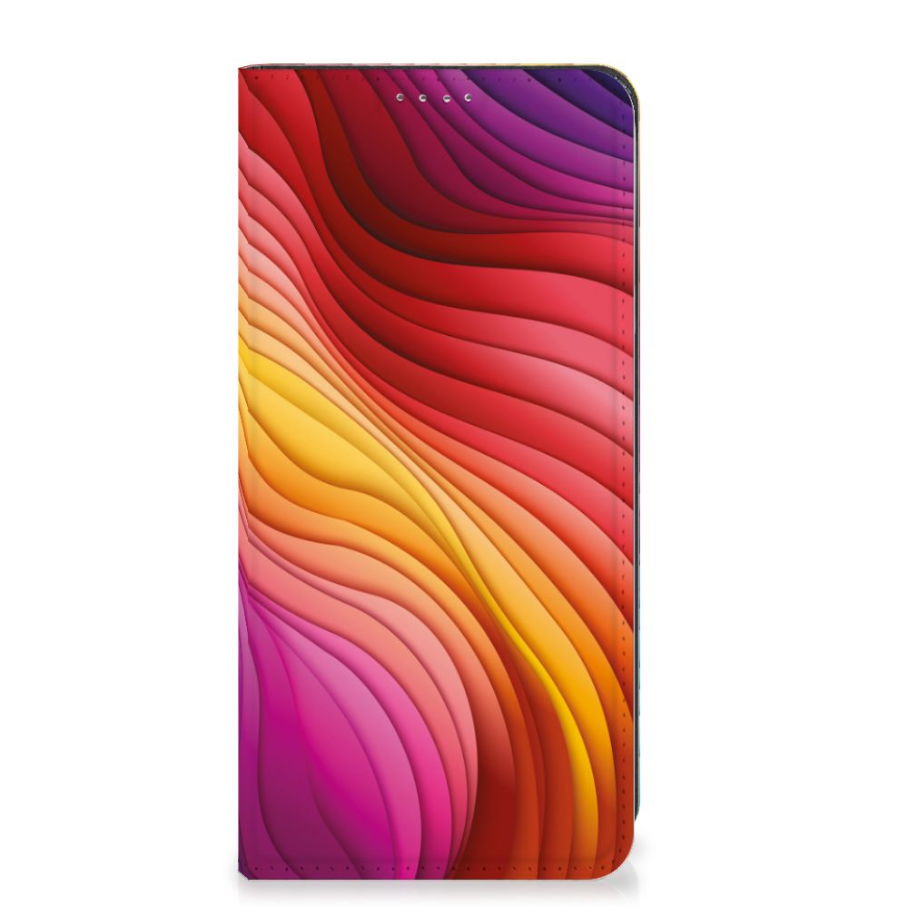 Google Pixel 8 Stand Case Regenboog kleuren ontwerp voorkant