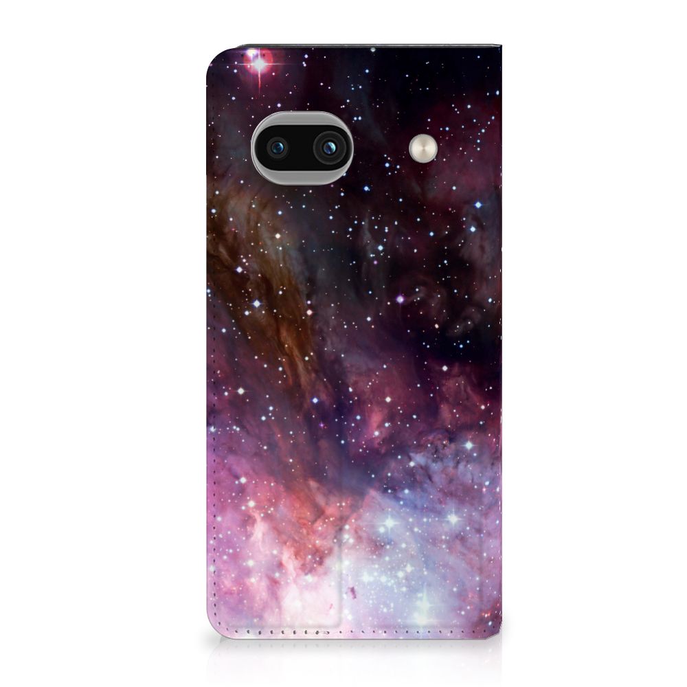 Google Pixel 8A Galaxy Stand Case heelal ontwerp achterkant