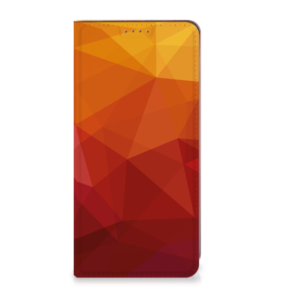 Google Pixel 8A Stand Case Polygon Red abstracte vormen design voorkant