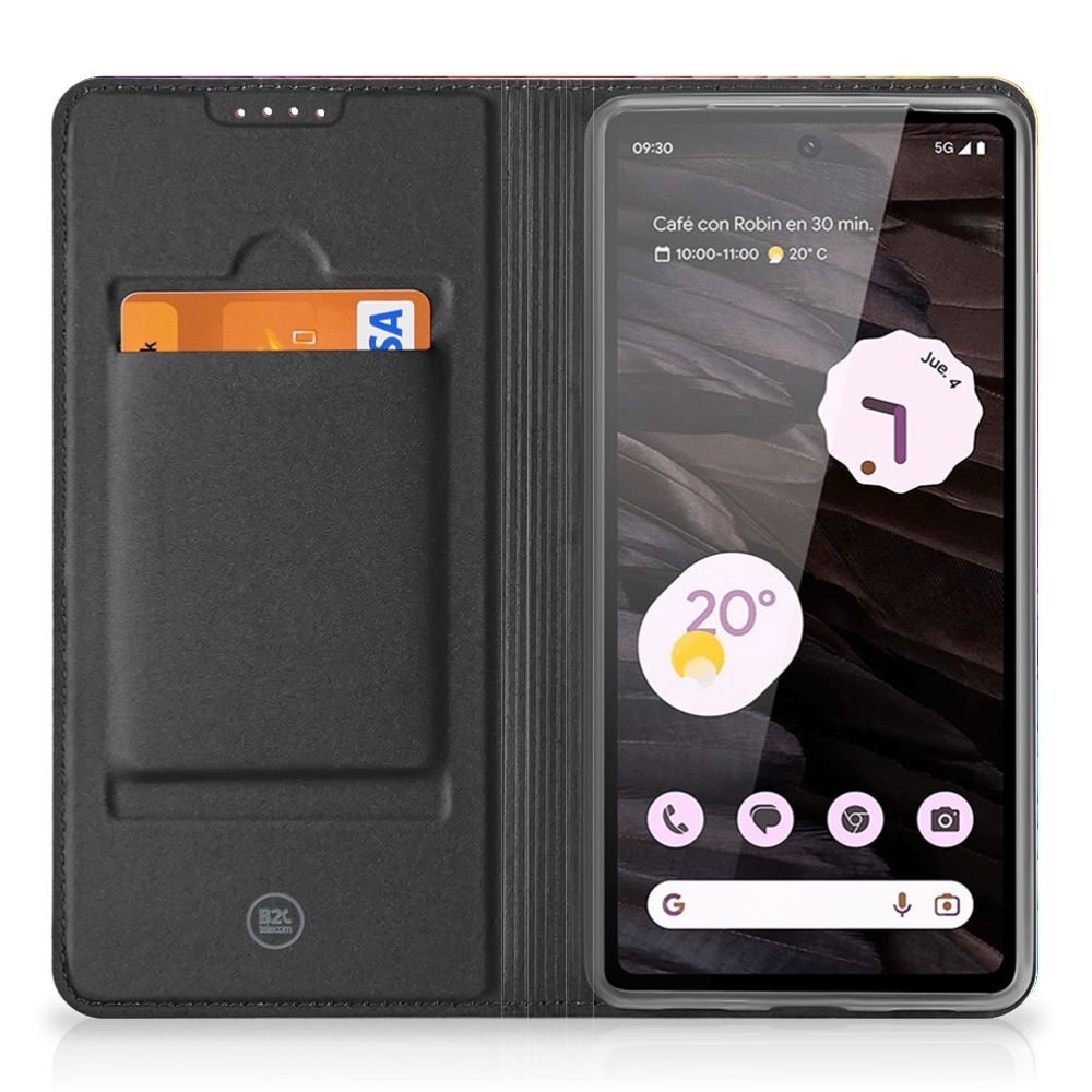 Stand Case voor Google Pixel 8A Regenboog wallet front view