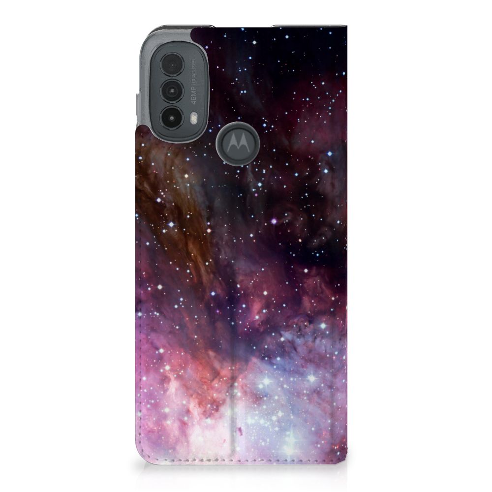 Motorola Moto E20 Stand Case Galaxy ontwerp universe aanzicht