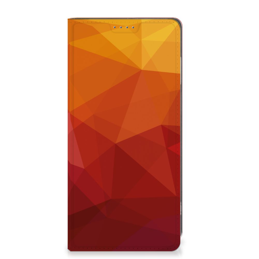 Stand Case voor Motorola Moto G24 | G04 | G24 Power Polygon Red met abstracte kleuren en scherpe hoeken voor stijl en bescherming.