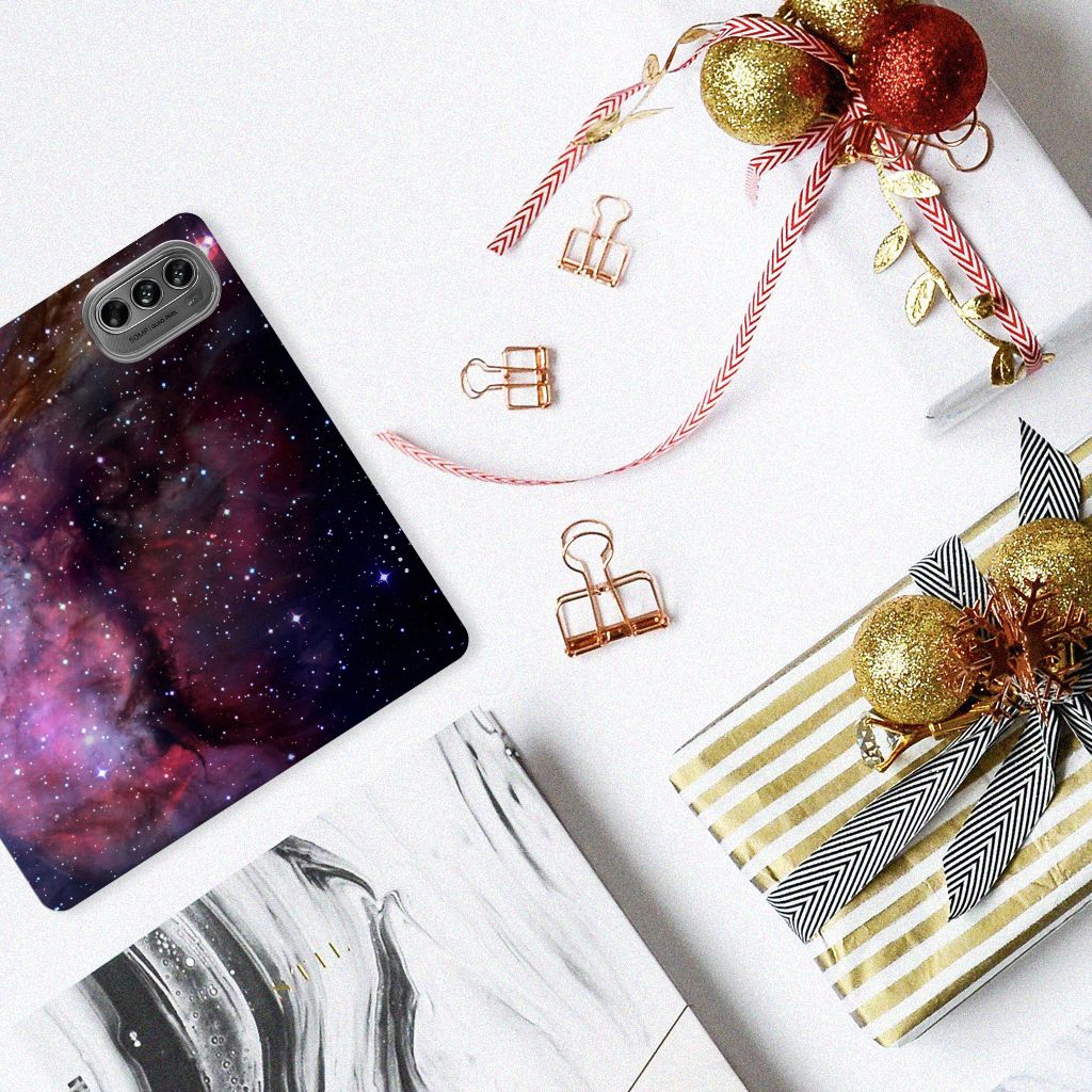 Stand Case voor Motorola Moto G62 5G Galaxy heelal galaxy design aanzicht