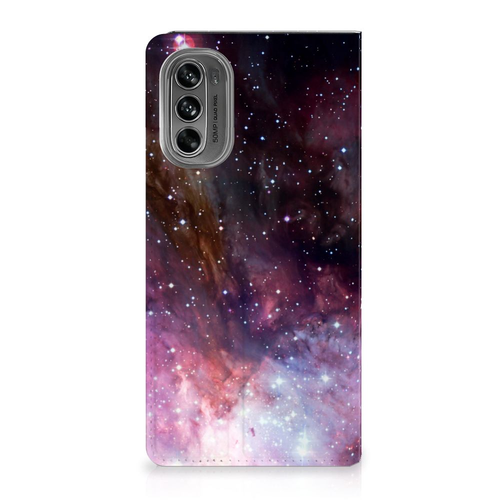 Stand Case voor Motorola Moto G62 5G Galaxy heelal design achterzijde