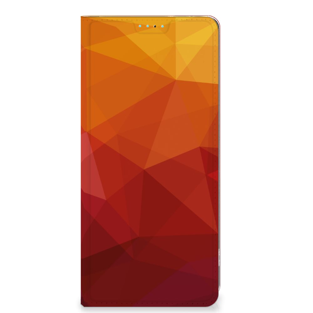 OPPO A98 5G Stand Case Polygon Red abstract design voorkant