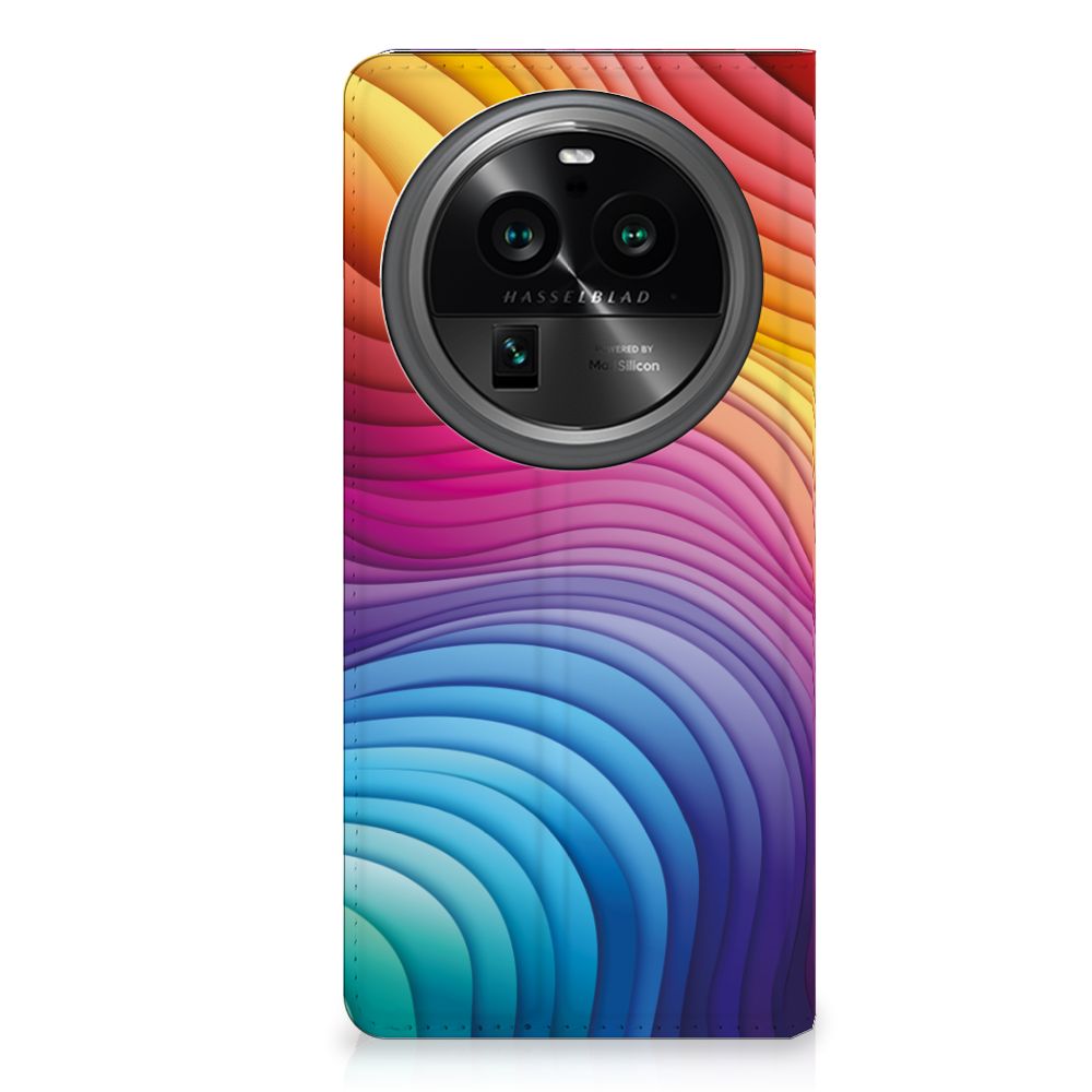 OPPO X6 Pro Stand Case Regenboog voorkant