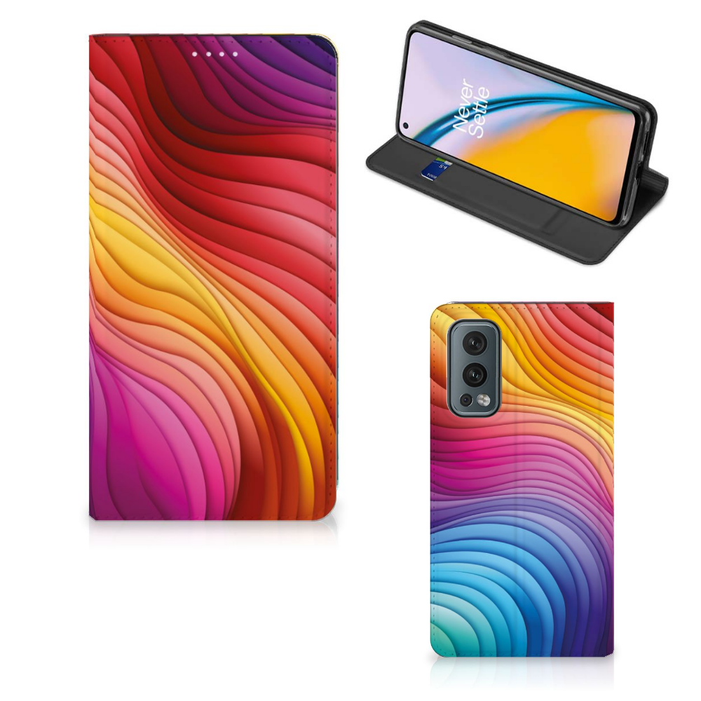 OnePlus Nord 2 5G Stand Case Regenboog voorkant zijkant achter
