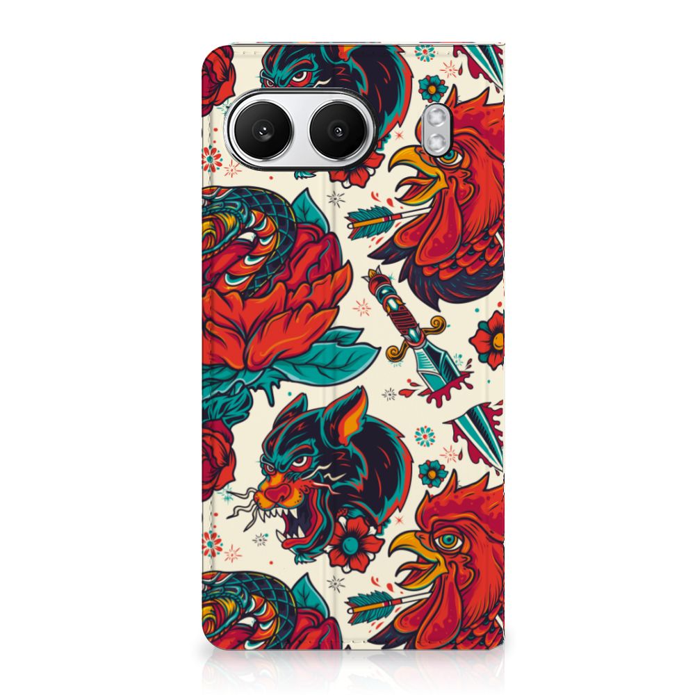 Stand Case voor OnePlus Nord 4 Old Skool tattoo vintage design voorkant