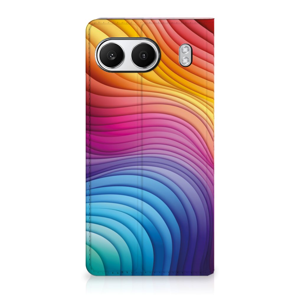 OnePlus Nord 4 Stand Case voor OnePlus Nord 4 Regenboog design kleurrijke golfvorm