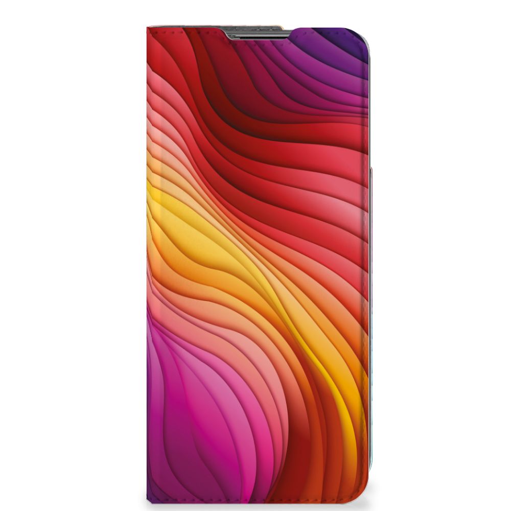 OnePlus Nord CE 2 5G Stand Case Regenboog kleurrijk ontwerp aanzicht