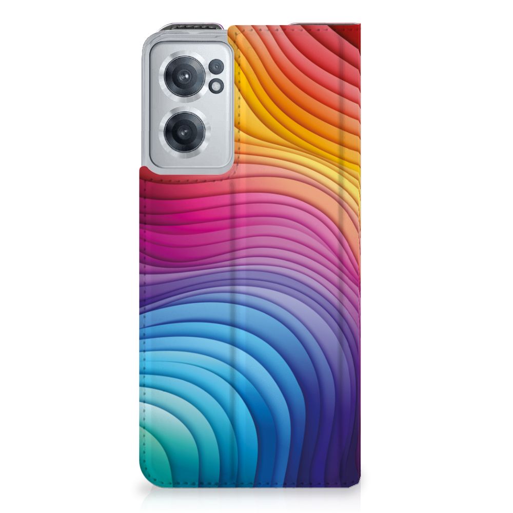 OnePlus Nord CE 2 5G Stand Case Regenboog zijaanzicht