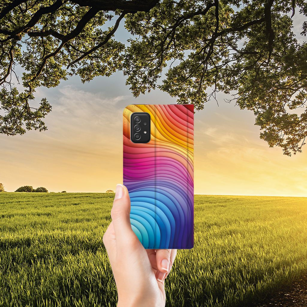Samsung Galaxy A03s Stand Case voor Samsung Galaxy A03s Regenboog aanzicht