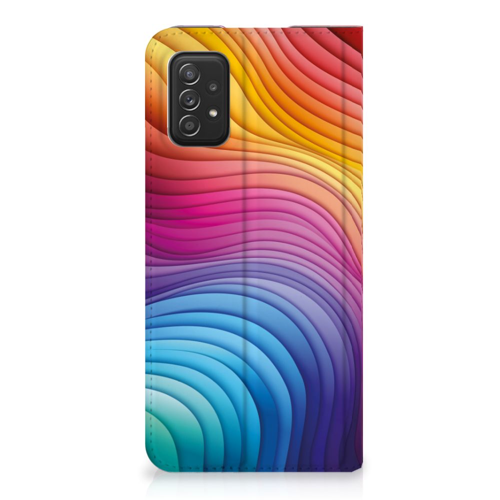 Samsung Galaxy A03s Stand Case Regenboog design vooraanzicht