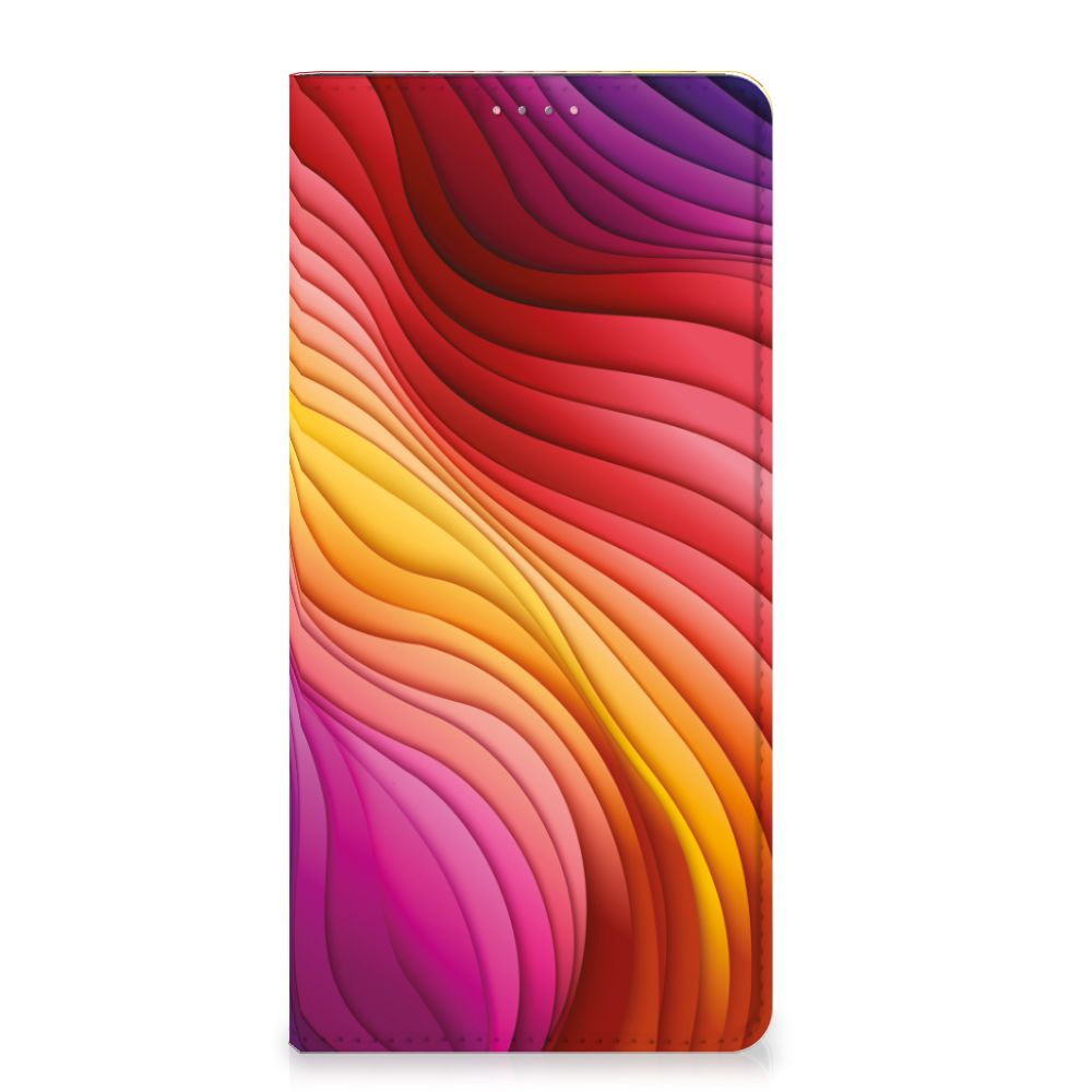Samsung Galaxy A13 (4G) Stand Case voor Samsung Galaxy A13 (4G) Regenboog design kleurrijke golven aanzicht