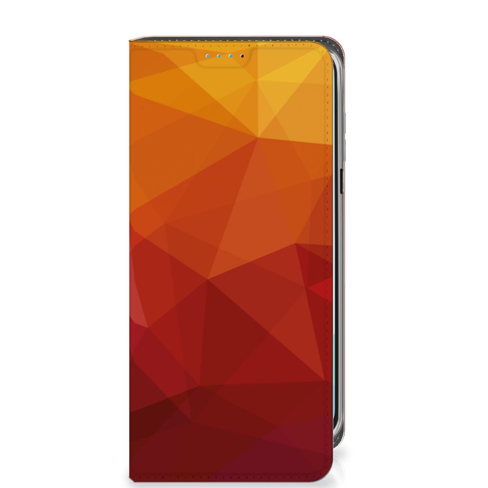 Samsung Galaxy A16 5G/4G Stand Case Polygon Red abstract design voorkant