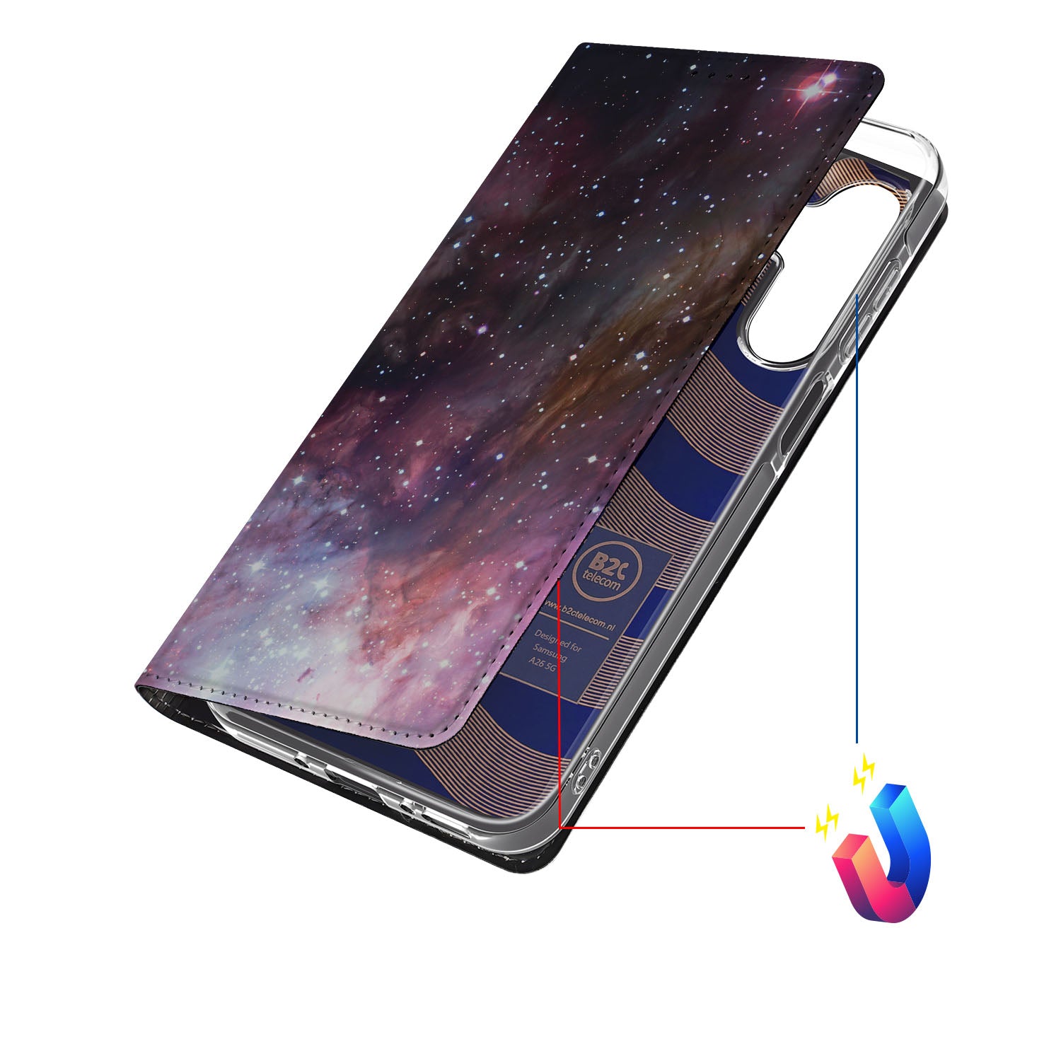Samsung Galaxy A26 Galaxy Stand Case heelal design voorkant