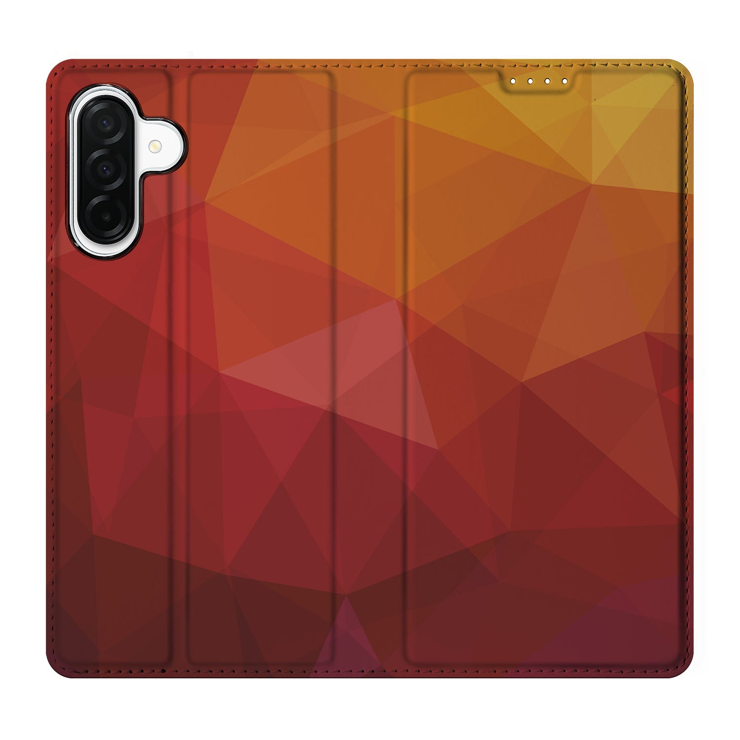 Samsung Galaxy A26 Stand Case Polygon Red abstract design front