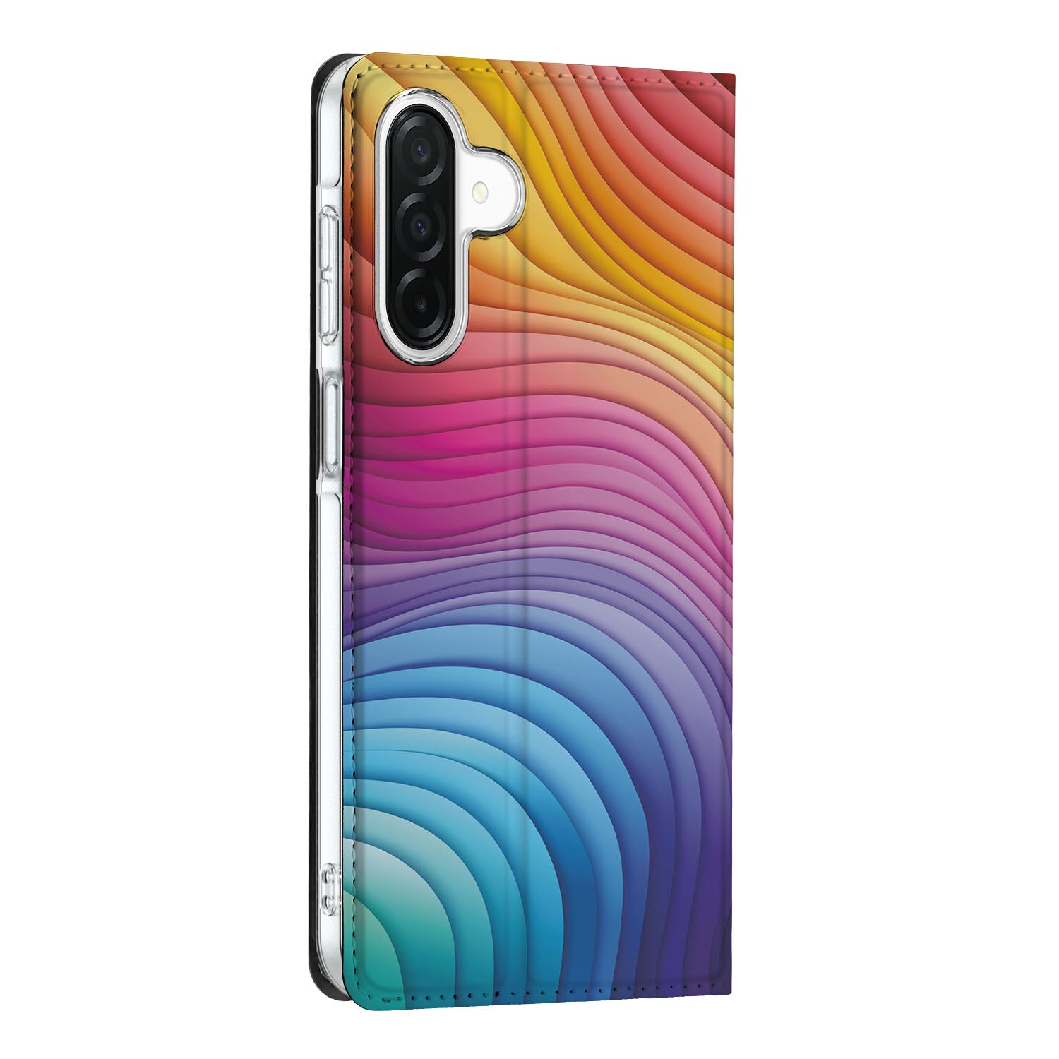 Samsung Galaxy A26 Stand Case Regenboog zijaanzicht