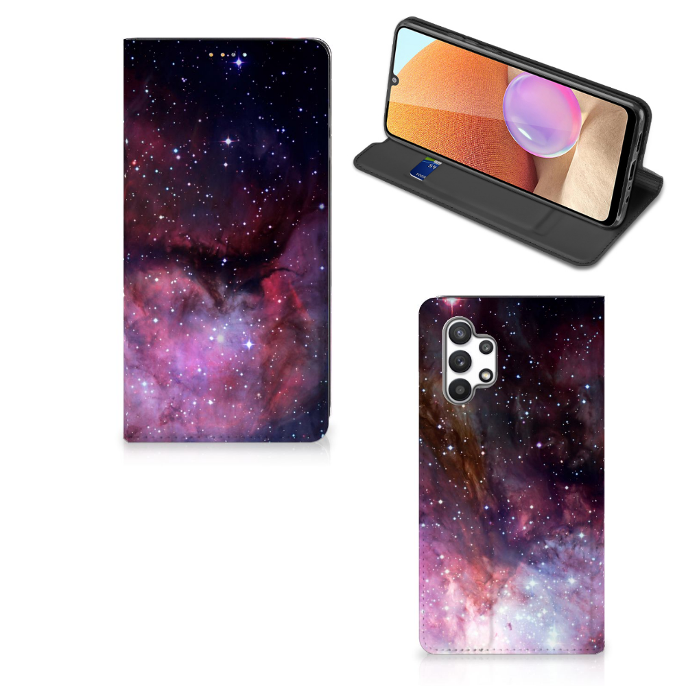 Stand Case voor Samsung Galaxy A32 4G | A32 5G Enterprise Editie Galaxy heelal design voor en achterkant