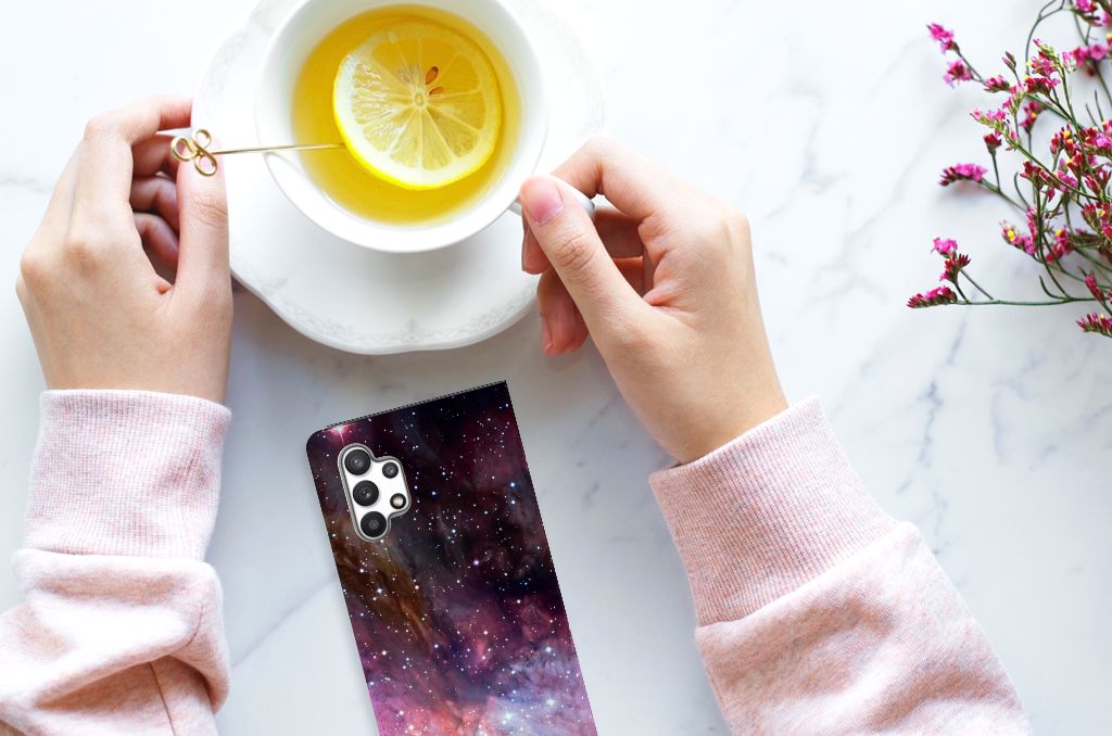 Stand Case voor Samsung Galaxy A32 4G | A32 5G Enterprise Editie Galaxy heelal design aanzicht