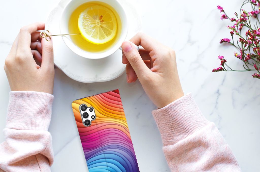 Stand Case voor Samsung Galaxy A32 4G | A32 5G Enterprise Editie Regenboog met een vrolijk ontwerp, perfect als cadeau! 🌈