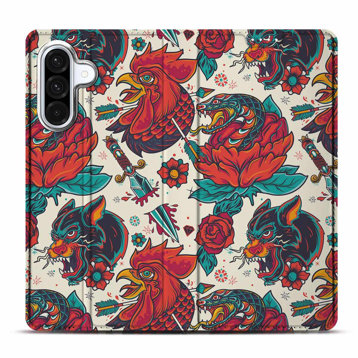 Samsung Galaxy A56 A36 Old Skool Stand Case vintage tattoo design front