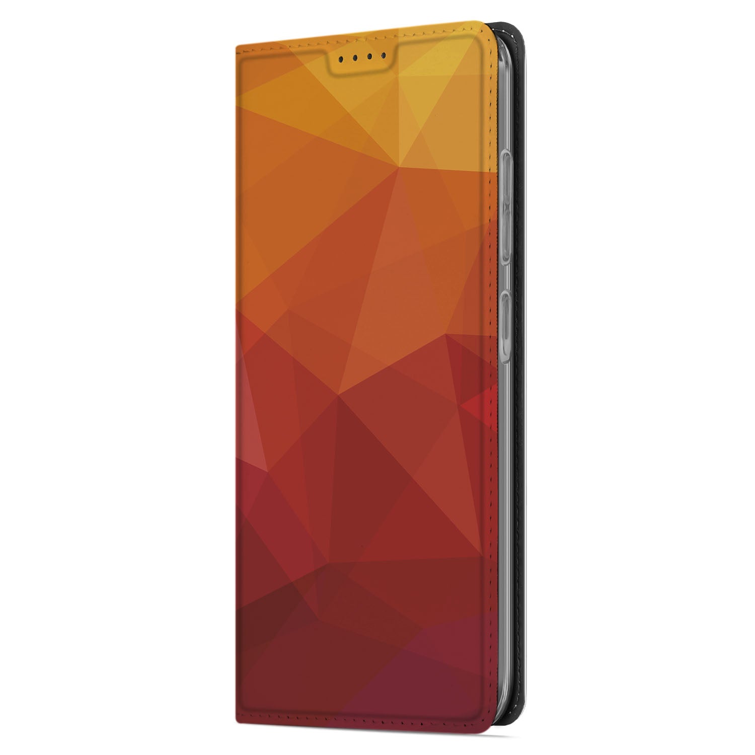 Samsung Galaxy A56 A36 Stand Case Polygon Red zijaanzicht