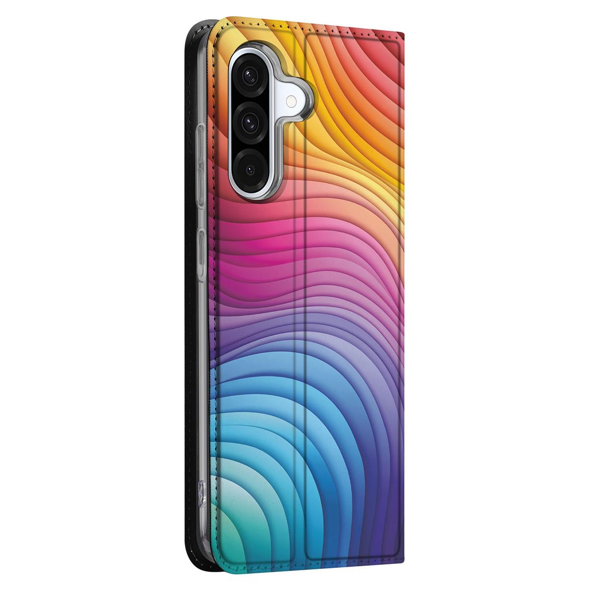 Samsung Galaxy A56 Stand Case Regenboog zij aanzicht