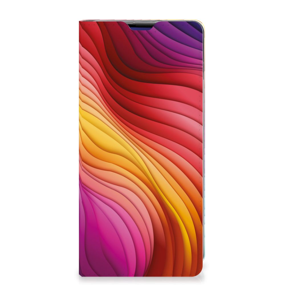 Samsung Galaxy S10 Plus Stand Case Regenboog voorkant kleurrijk ontwerp