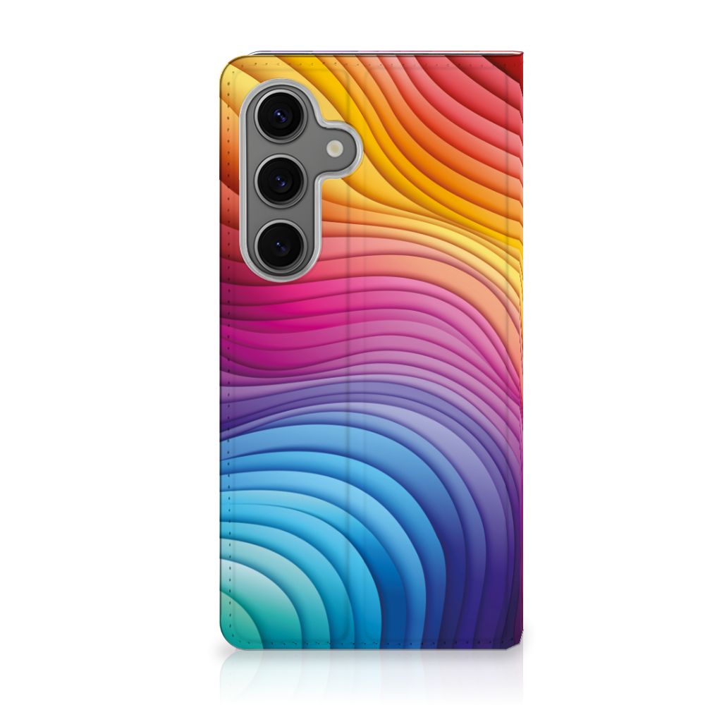 Samsung Galaxy S25 Stand Case Regenboog voorkant