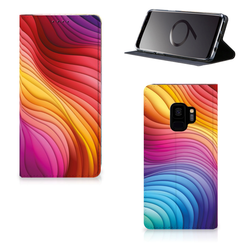 Samsung Galaxy S9 Stand Case voor Samsung Galaxy S9 Regenboog designkleur aanzicht