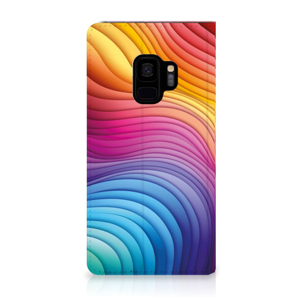 Samsung Galaxy S9 Stand Case Regenboog voorkant kleurrijk design