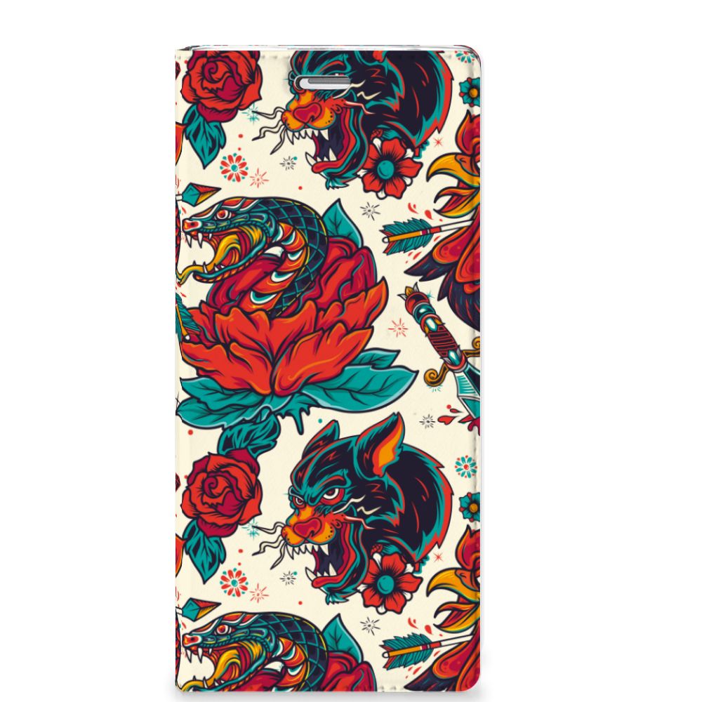 Sony Xperia XZ XZs Stand Case voor Sony Xperia XZ XZs Old Skool vintage tatoeage ontwerp voorkant