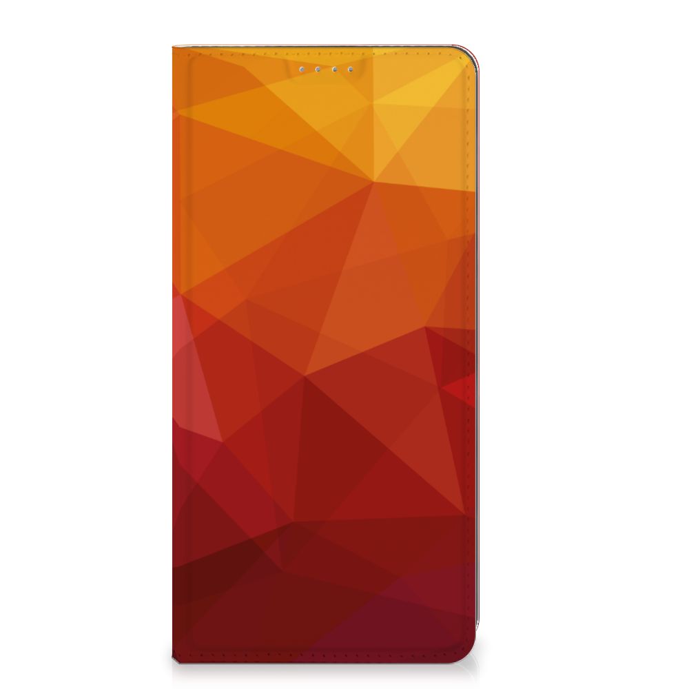 Xiaomi 13 Lite Stand Case Polygon Red abstract design vooraanzicht
