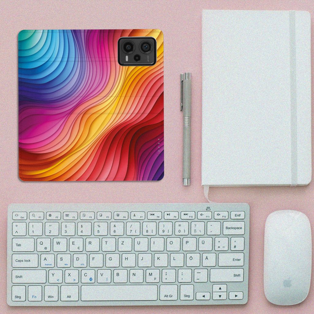Xiaomi Redmi Note 12 Pro Plus Stand Case voor Xiaomi Redmi Note 12 Pro Plus Regenboog voorkant
