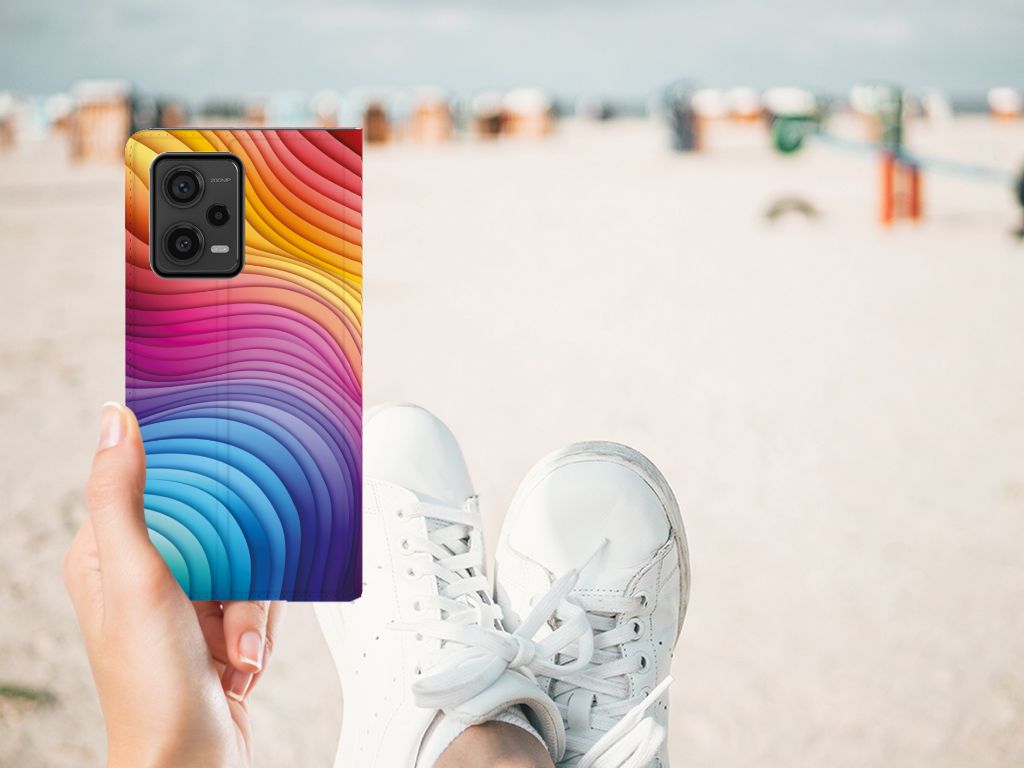 Xiaomi Redmi Note 12 Pro Plus Stand Case Regenboog hand strand