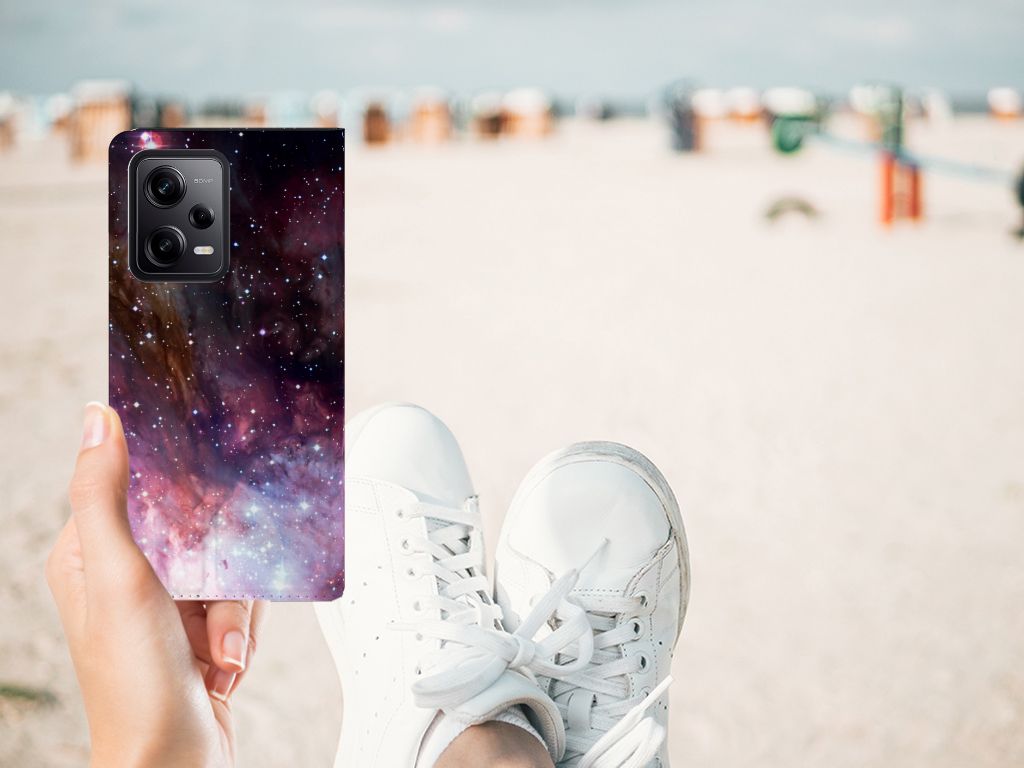 Stand Case voor Xiaomi Redmi Note 12 Pro | Poco X5 Pro Galaxy design heelal aanzicht