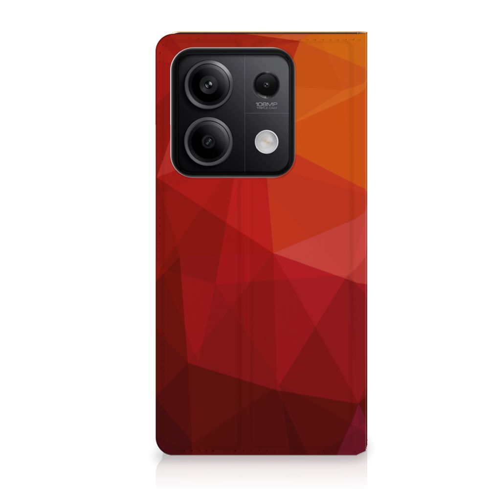 Xiaomi Redmi Note 13 5G Stand Case Polygon Red voorzijde
