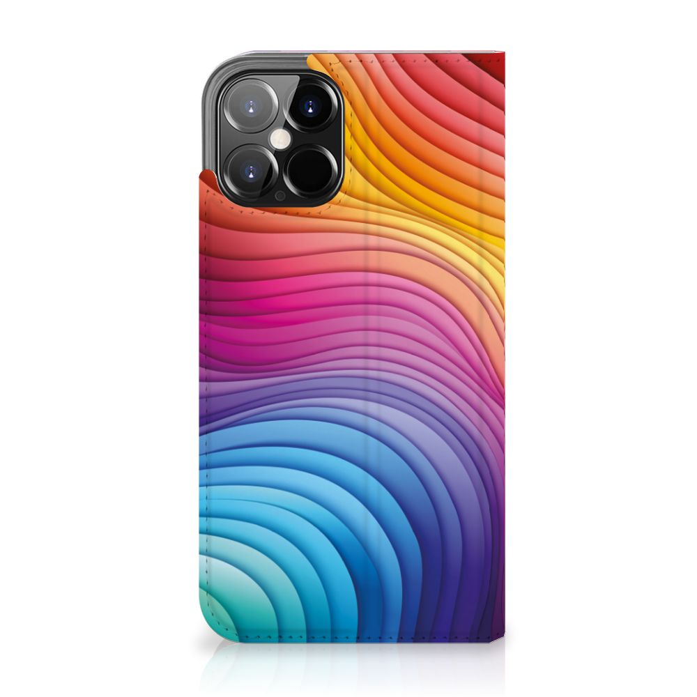Apple iPhone 12 Pro Max Stand Case voor iPhone 12 Pro Max Regenboog design kleurverloop aanzicht
