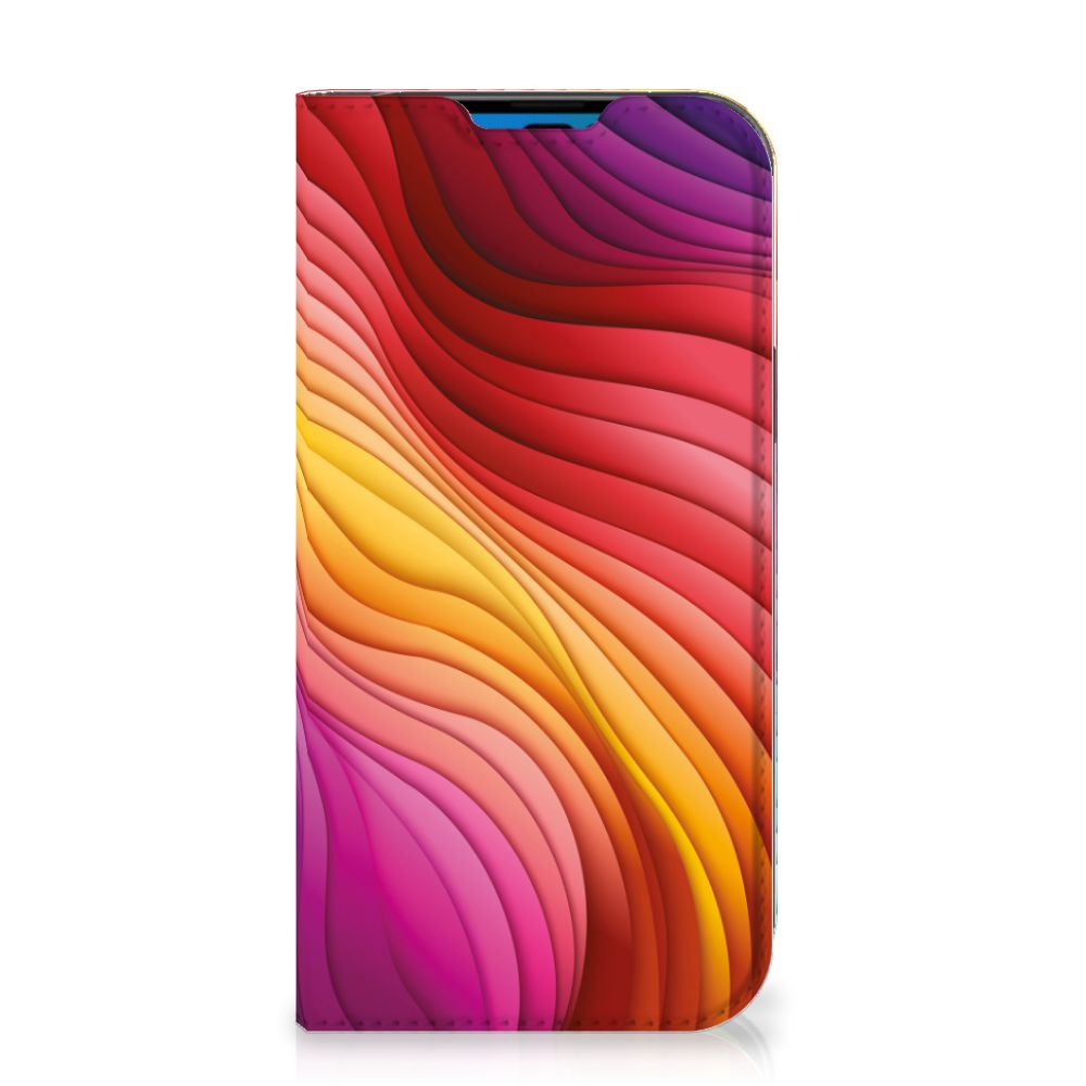 Stand Case voor iPhone 14 Pro Regenboog design regenboog aanzicht