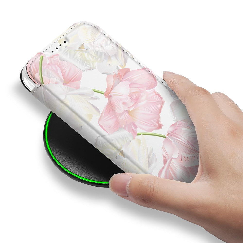 Book Wallet Case iPhone 18 Pro Lovely Flowers bloemen design aanzicht