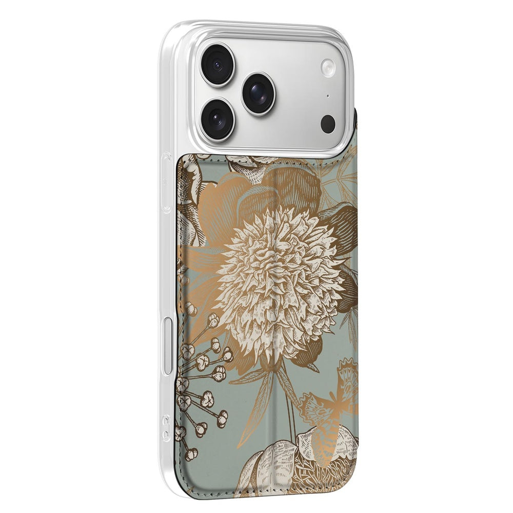 Apple iPhone 18 Pro Max Book Case Vintage Bird Flowers object zijaanzicht