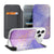 Apple iPhone 18 Pro Max Standcase Hoesje Watercolor Paars hoesje aanzicht paars-waterverf ontwerp