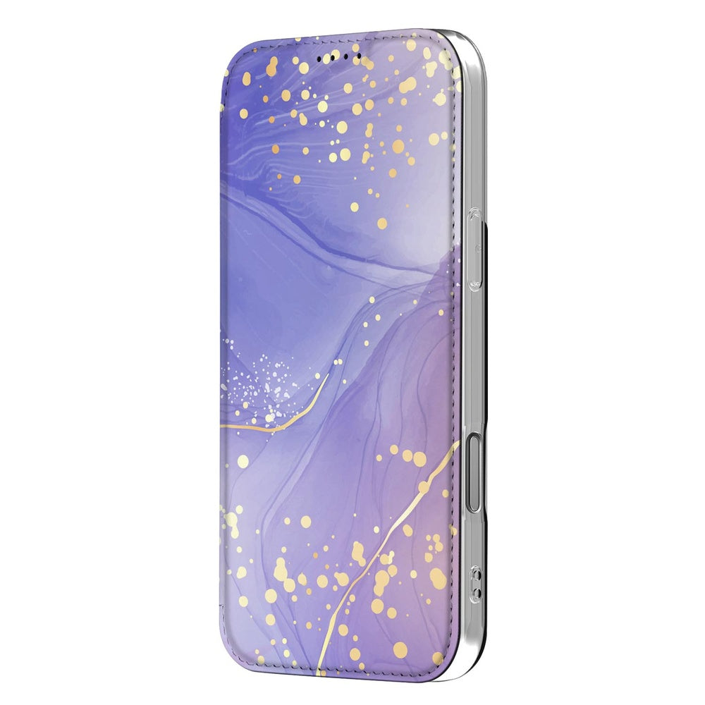 Apple iPhone 18 Pro Max Standcase Hoesje Watercolor Paars design voorkant