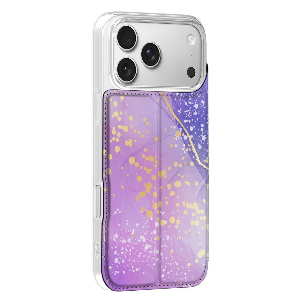 Apple iPhone 18 Pro Max Standcase Hoesje Watercolor Paars zij aanzicht