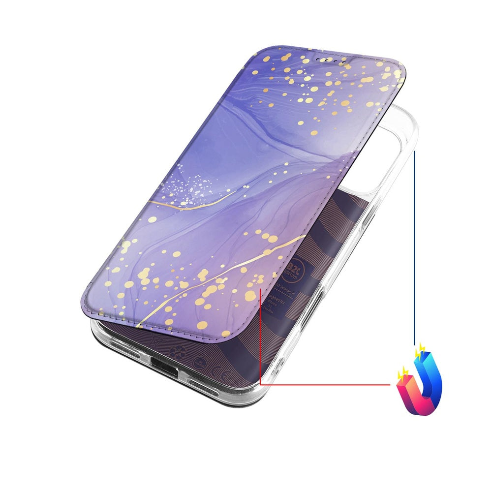 Apple iPhone 18 Pro Max Standcase Hoesje Watercolor Paars aanzicht