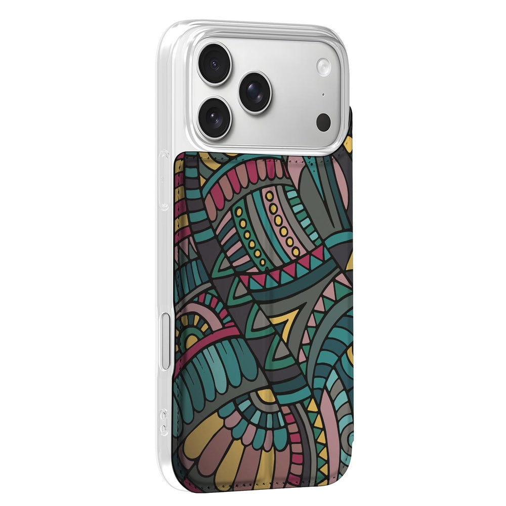 Apple iPhone 18 Pro Standcase Hoesje Aztec geometrisch patroon zijaanzicht