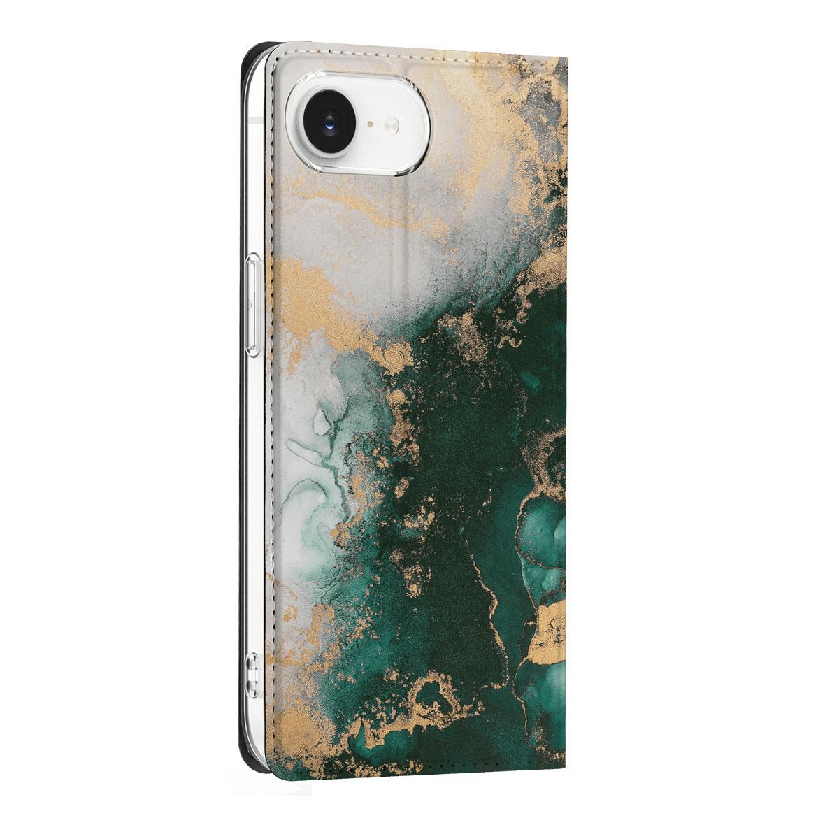 Apple iPhone 16e Standcase Marmer Groen zijaanzicht